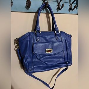Royal blue purse with detachable long strap